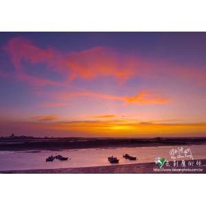 頭前溪出海口晚霞