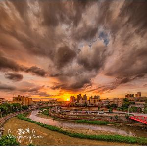 豆仔溪夕陽