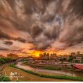 豆仔溪夕陽